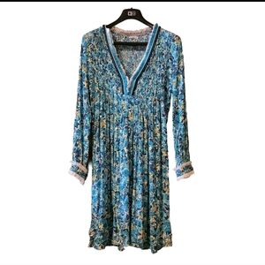 Poupette St Barth Ola Mini Dress in Blue Size Large Longsleeves